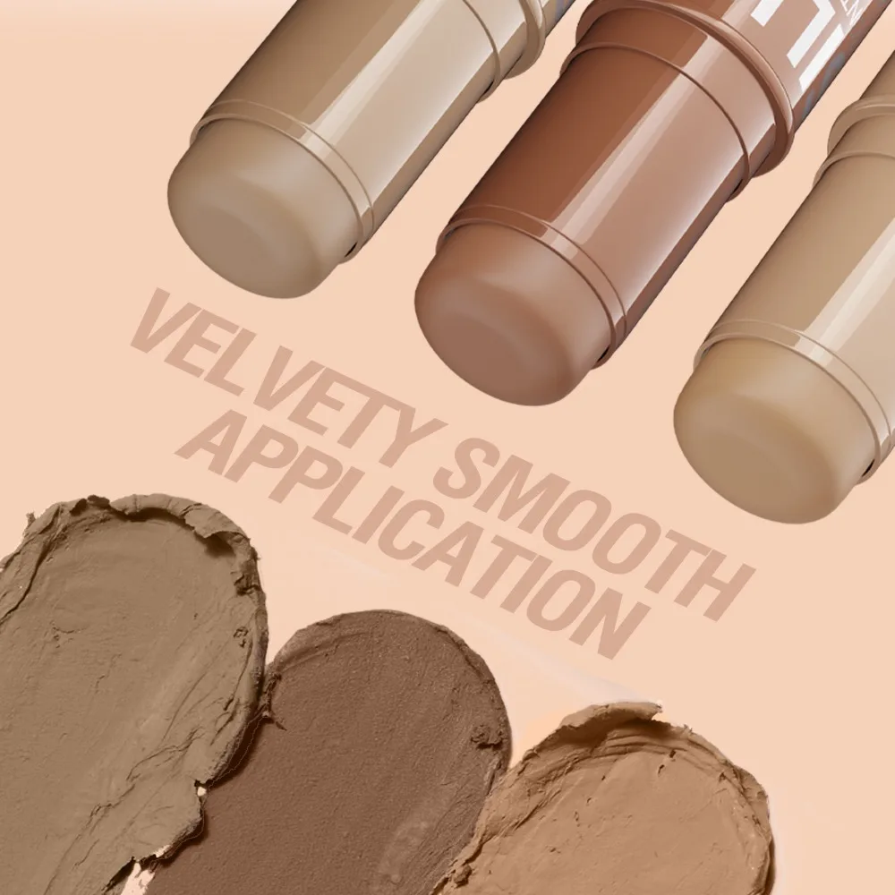 Bâton de Contour multifonction, crème pour le visage, surligneur, correcteur, bronzant, mélange sans couture, couverture intégrée pour le maquillage naturel