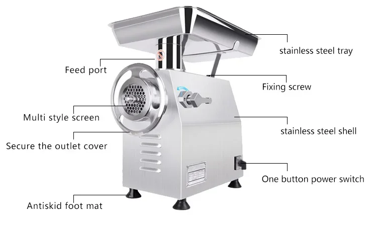 Hot Sale TK-22 Heavy Duty Electric Large Chicken Beef Mincer Meat Mixer Grinder Machine Automatic Tk22 Mince Meat Grinders