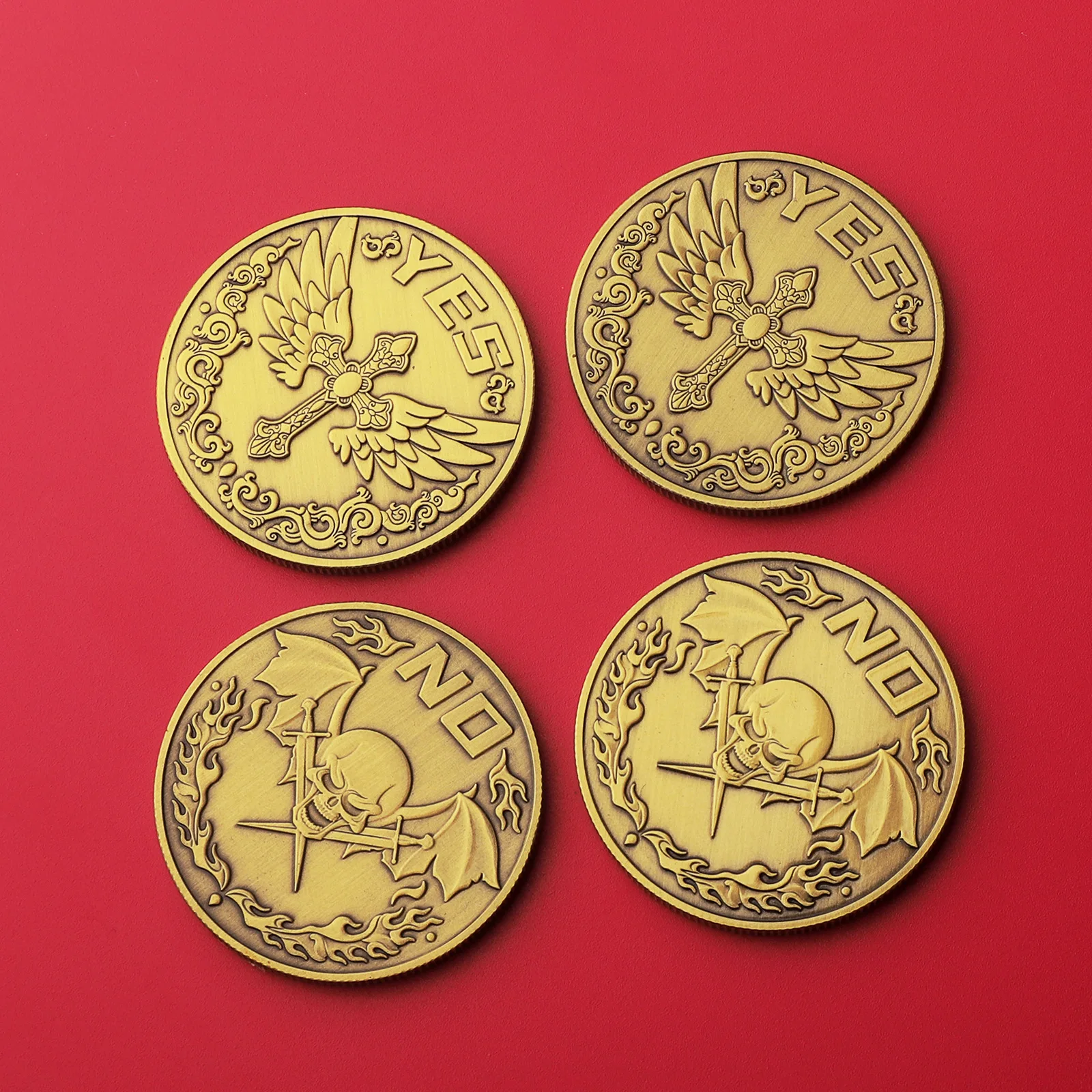 Skull YES/NO Decision Coin Souvenir Collection Fun Choice Play Craft Desktop Game Small Props