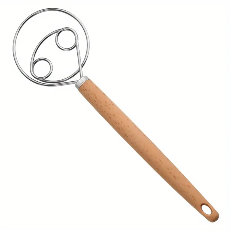 304SS Danish Dough Whisk for Bread & Pastry. Heavy-Duty, Non-Slip Handle. Works with Kitchen Mixers.