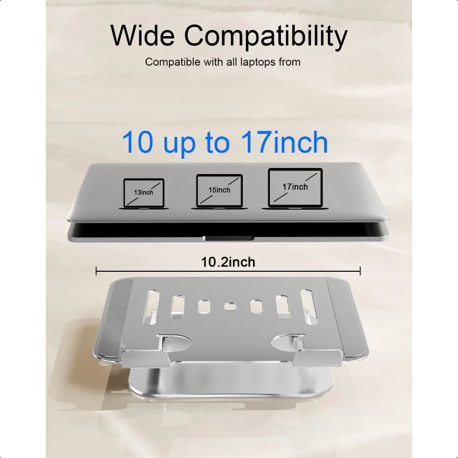 Dudukan Laptop untuk Meja, Dudukan Komputer yang Dapat Disesuaikan, Penyangga Laptop Lipat, Penyangga Notebook dengan Ketinggian yang Dapat Disesuaikan untuk Buku, PC, Komputer