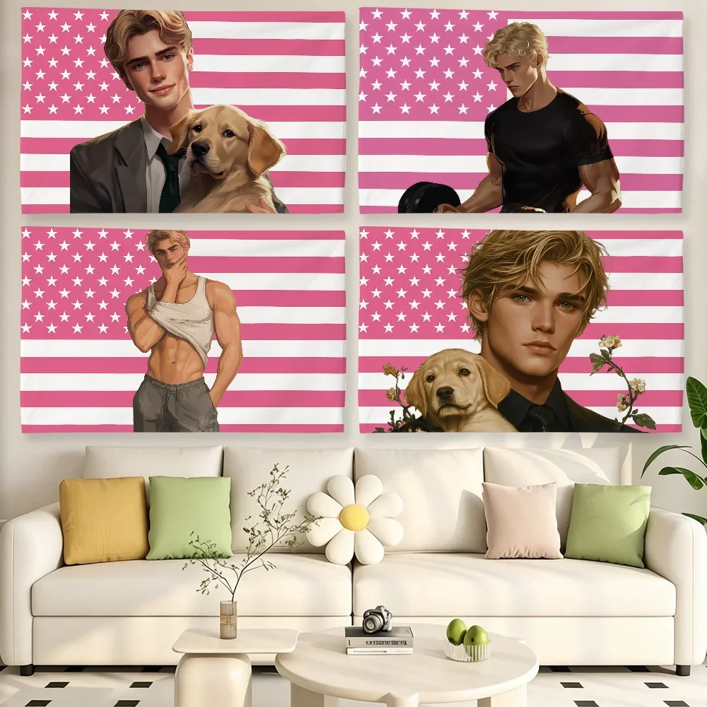 A-Aaron W-Warner Pink American Flag S-Shatter Me Outdoor Decors Decoration Garage Flags for Bedrooms Home Decor Items Flaga Room