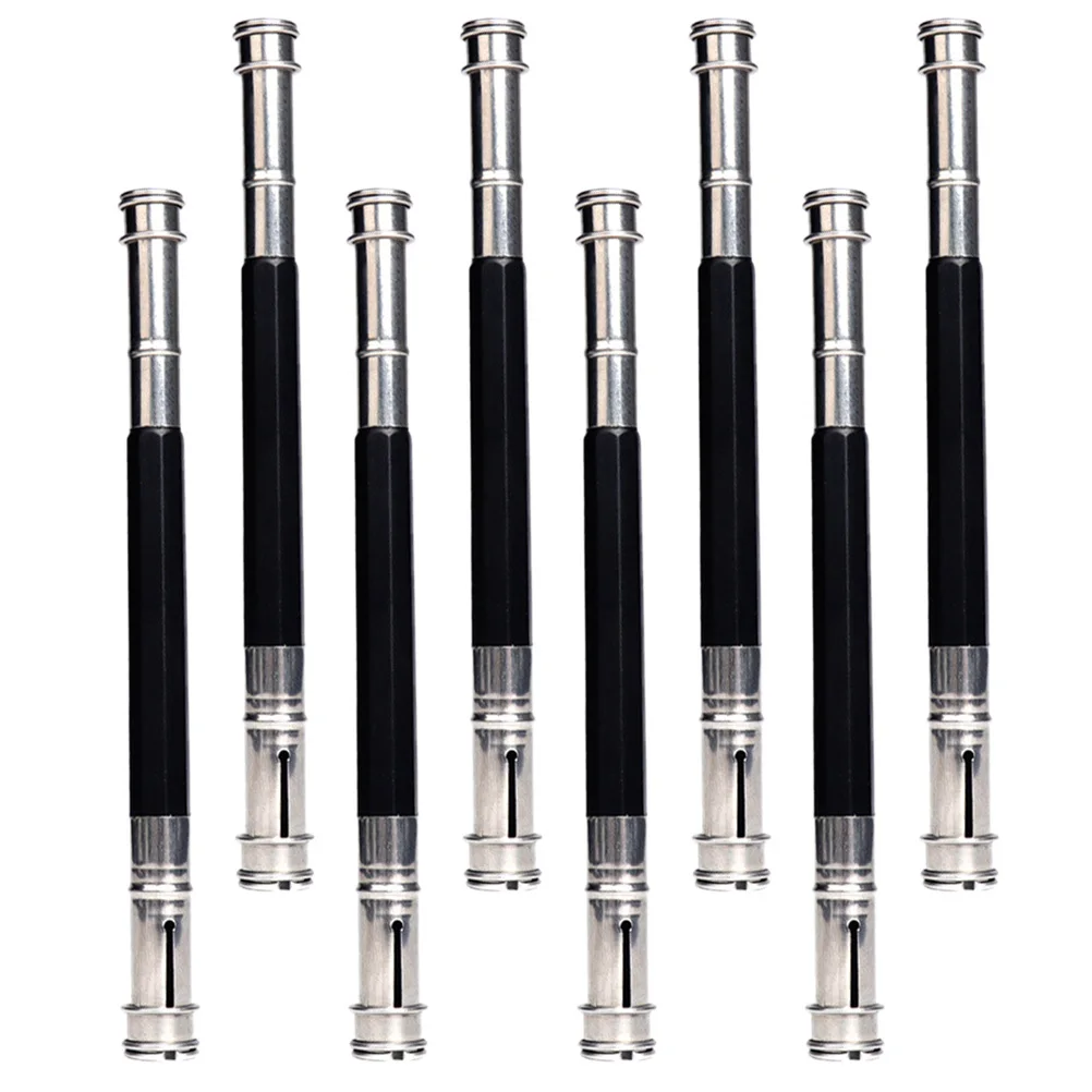 الفولاذ المقاوم للصدأ قلم رصاص موسع مجموعة مزدوجة نهاية إطالة حامل للمدرسة مكتب الفن العملي قلم رصاص تمديد أداة #2