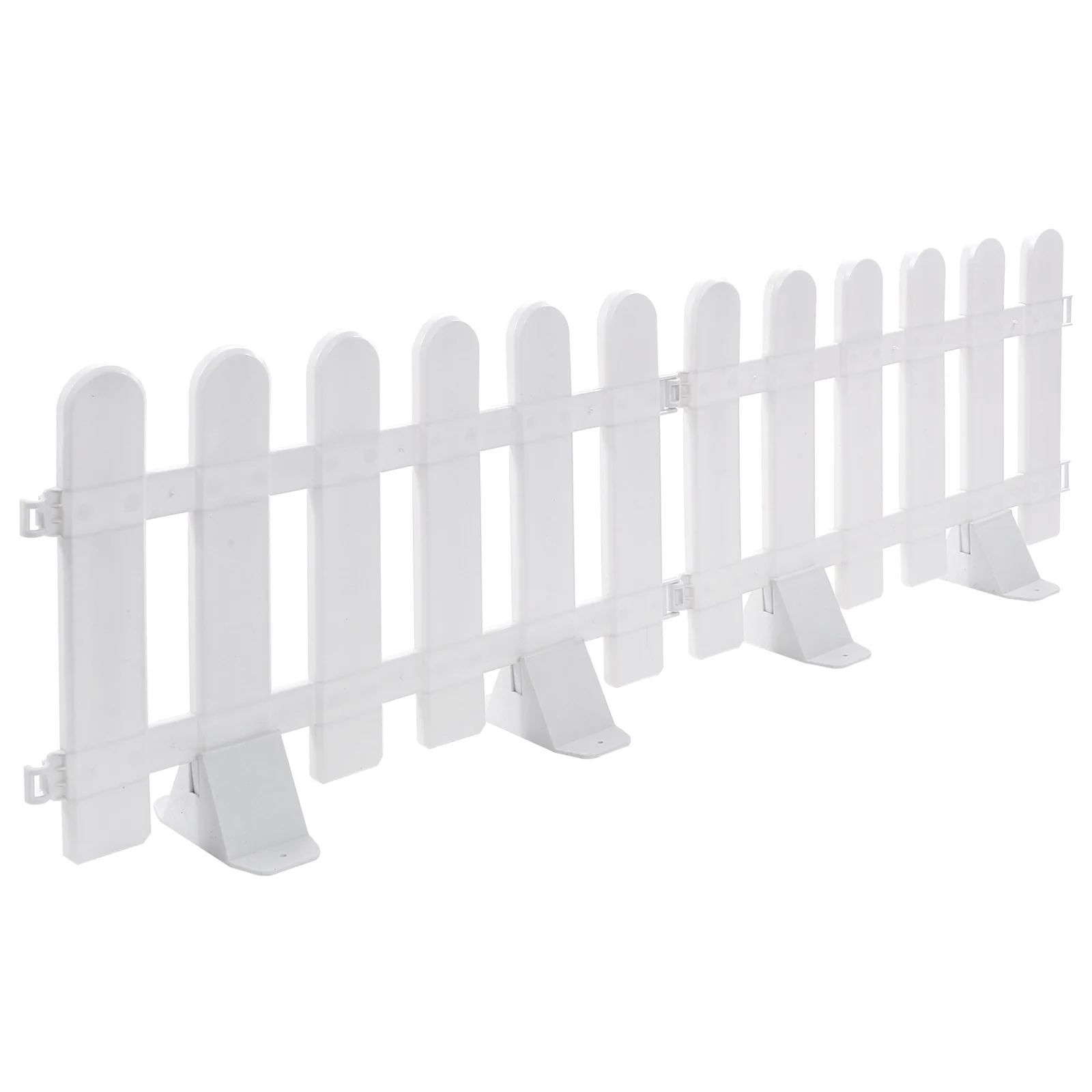 

White Plastic Fence 2pcs with for Garden Courtyard Decorative Landscape Edging Indoor Use