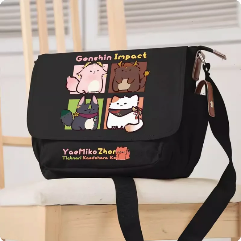 Anime Genshin Impact Yae Miko Zhongli Schooltas Mode Vrije Tijd Tieners Student Messenger Handtas