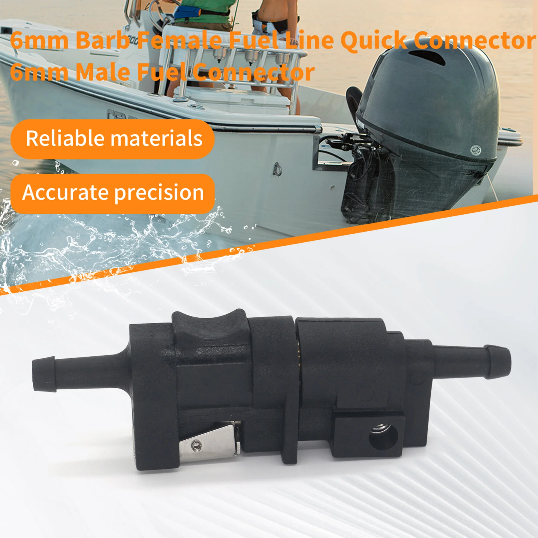 6MM Fuel Tank Male Female Connector Fits for Yamaha 2-Str 2-65 HP 4-Str 2-40 HP Outboard Engines 6G1-24305-00 6G1-24304-00