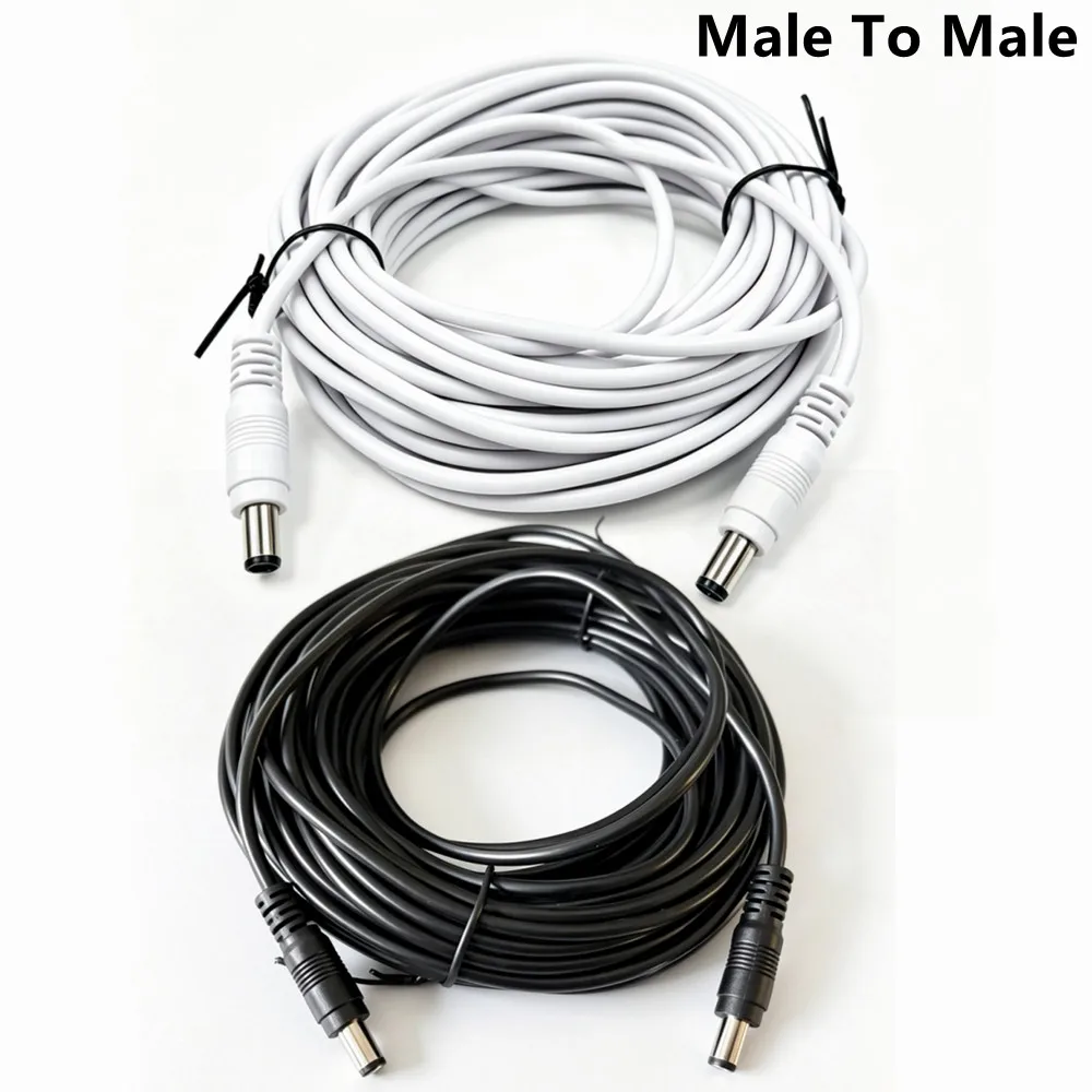 DC Power Cable Male To Male Adapter DC Extension Cord 5.5mm x 2.1mm,12v Power Extension Cable for Security Camera,LED Strip