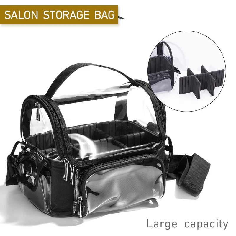 PVC Women's Men Bags Salon Makeup Tool Backpack Hairdressing Storage Transparent Waterpro of Travel Bag Barber Accessories Box