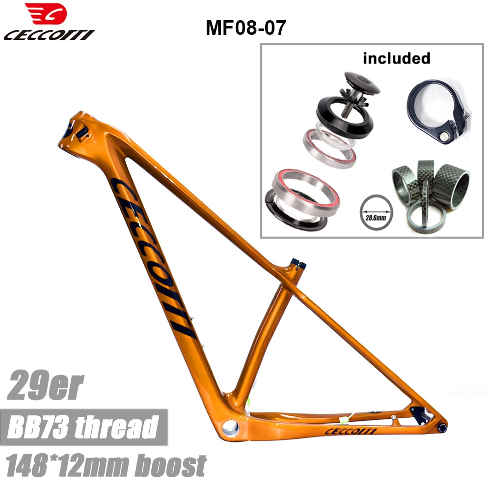 

CECCOTTI Carbon MTB Frame 29er Plus Mountain Bike Carbon Frame 148*12mm BOOST Bike Parts