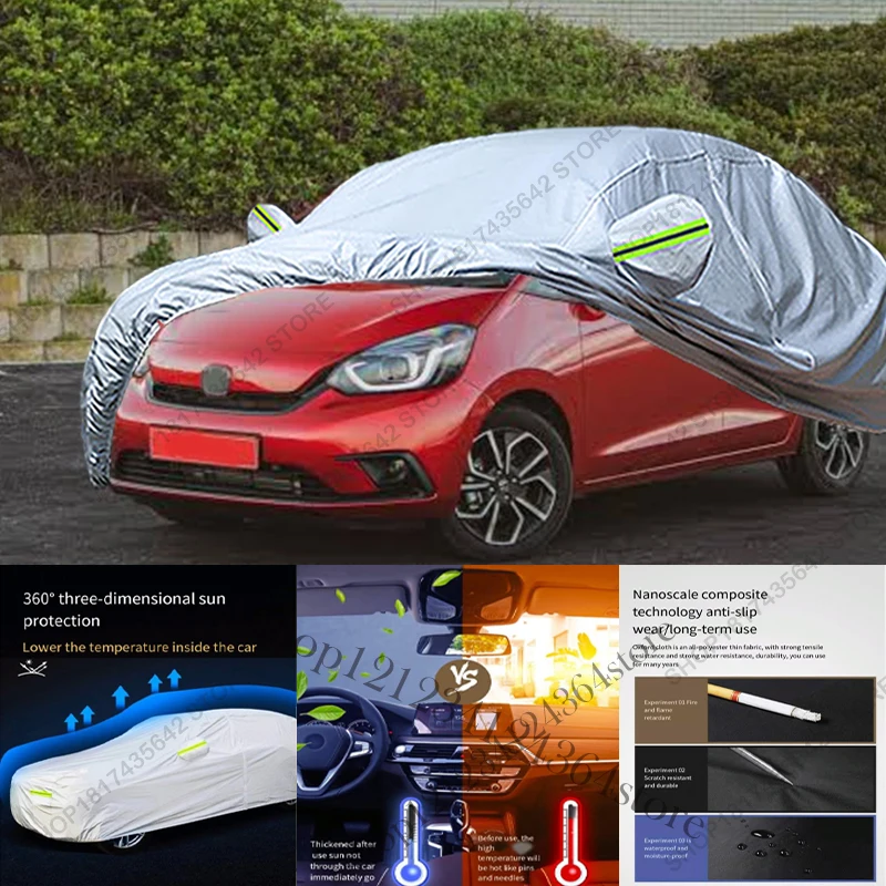 Full Car Cover Compatible with Honda Fit Jazz 2021-2025 All-Weather Sun Rain UV Dust Proof Rain Outdoor Indoor Protect
