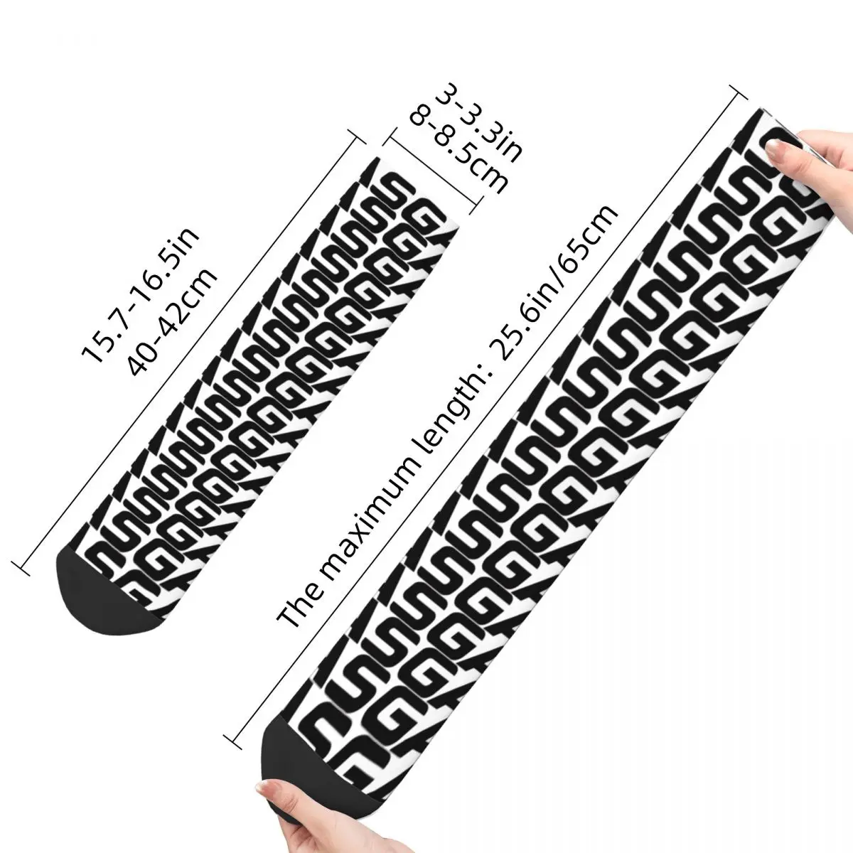 Harajuku Frauen Männer einfache schwarze Gasgas Text Logo Kleid Socken Neuheit Merch Fußball Socken weiche wunderbare Geschenke