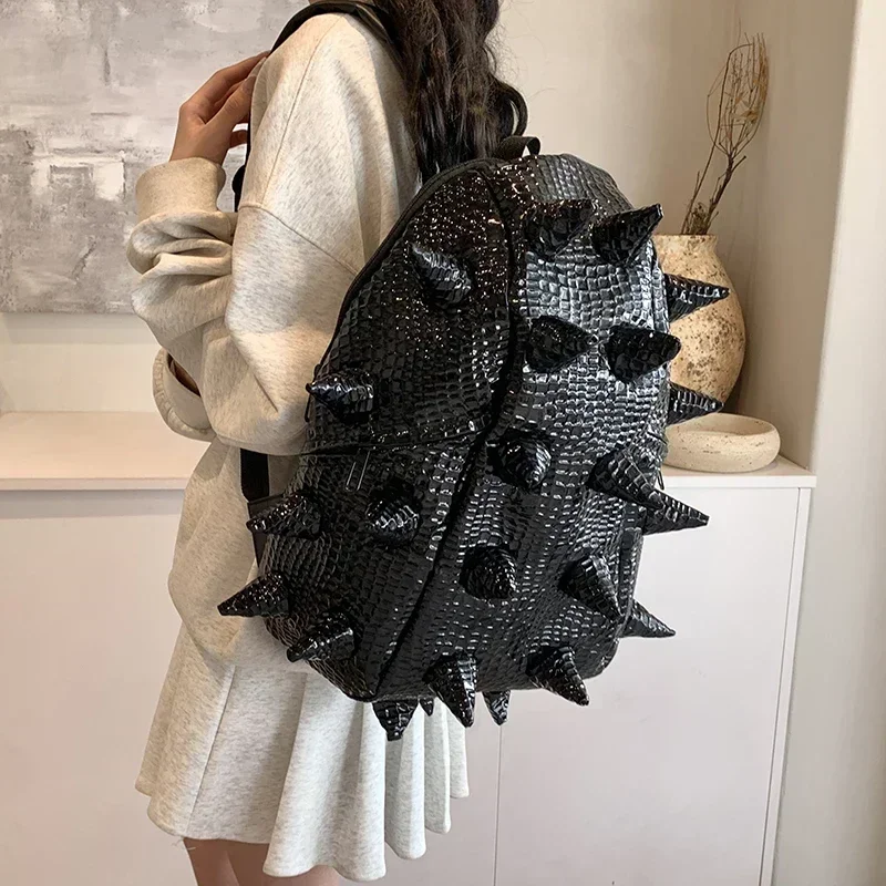 Soft Hedgehog Shape PU Backpacks Large Capacity 2024 High Quality Fashion New Style Unique Design Personality Backpacks Bolsa