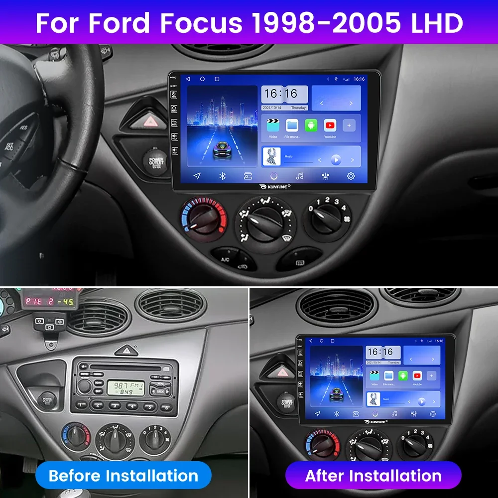 Android Car Radio For Ford Focus 1998-2005 Car Stereo 2Din Octa Core GPS Navigation Player IPS Screen Carplay Android Auto