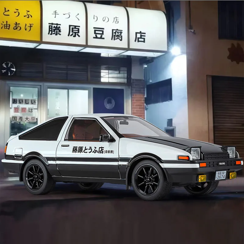 1/18 Initial D Toyota AE86 TRUENO Alloy Car Model Collection Miniature Voiture Children Man Diecast Toy Vehicle Birthday Gift