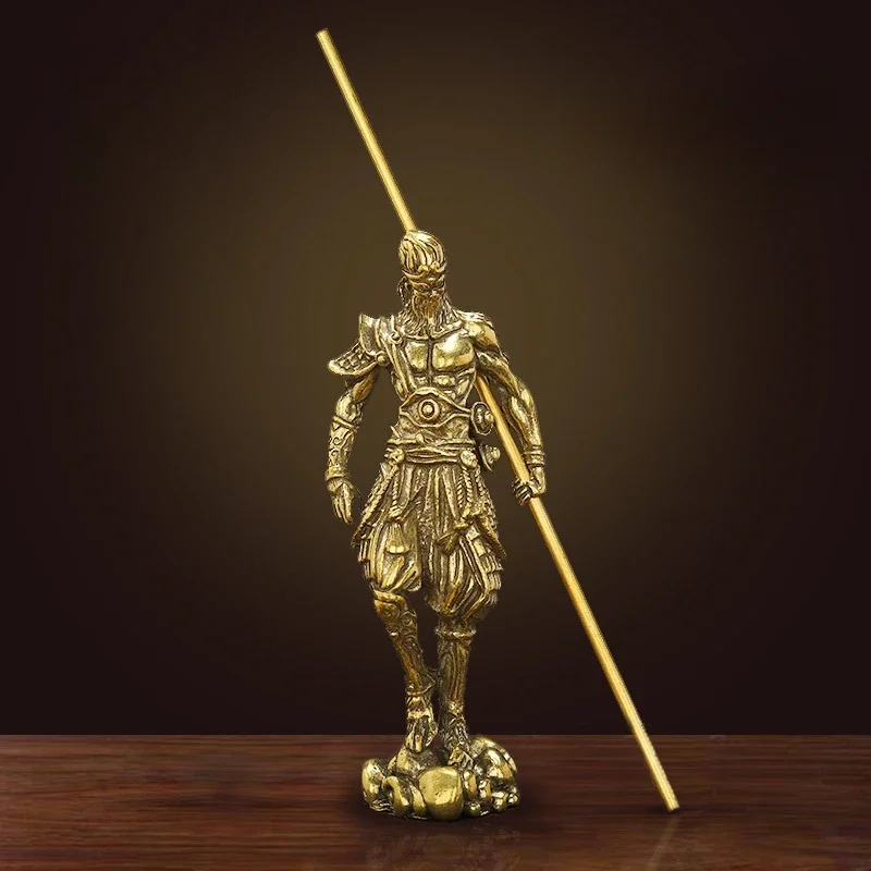 

Sun Wukong's brass ornaments are exquisitely crafted and beautiful. Monkey King Conquers Buddha statue in bronze