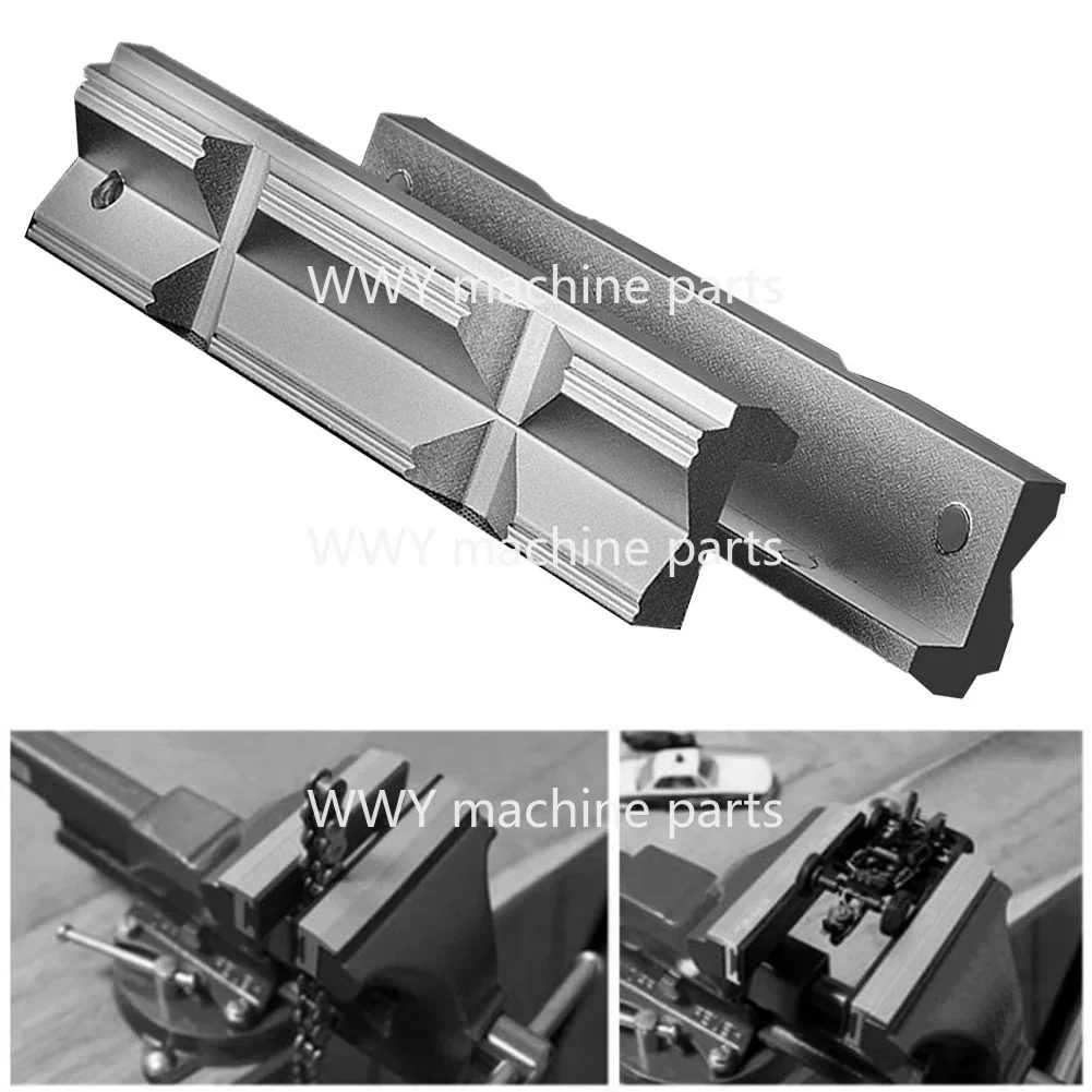 1 Pair V-clip CNC Milling Steel Vise Hard Jaw Fixture V-Type Jaw Aluminum Alloy 4 / 5/ 6 /8 Inch V-clip