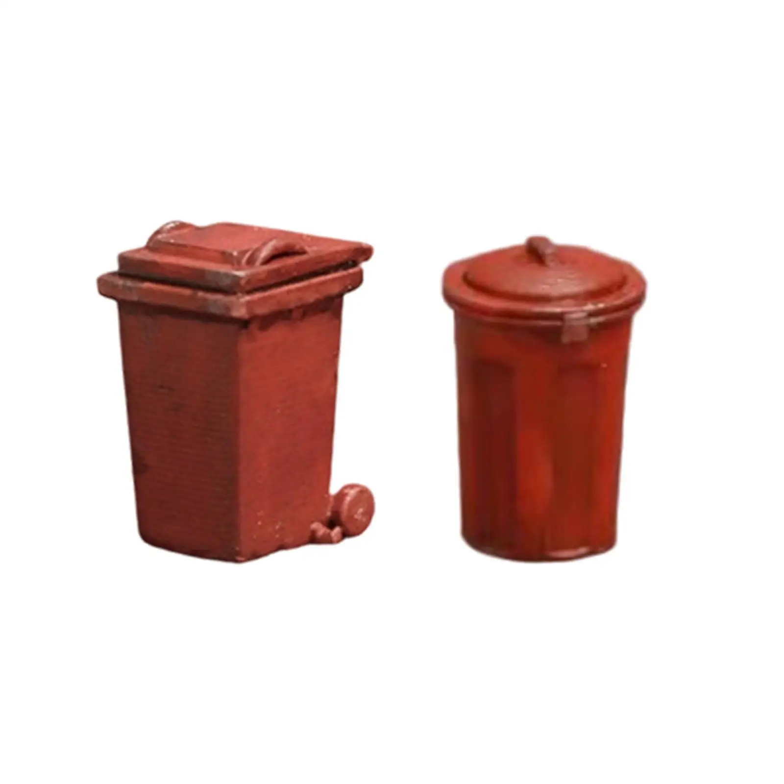 ถังขยะจิ๋วขนาด 1:64 แบบจำลอง ภาชนะแยกประเภทขยะขนาดเล็ก อุปกรณ์ตกแต่งบ้านตุ๊กตา ของเล่นจำลอง ถังขยะจำลอง อุปกรณ์ประกอบฉากสำหรับงาน DIY
