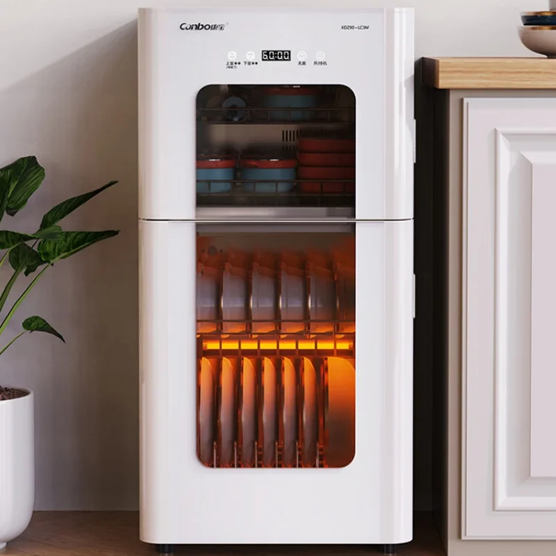 ماكينة تعقيم محمولة مدمجة للطابق الرابعة 220 فولت 90 لتر لزجاجات الأطفال وأدوات المطبخ، وخزانة تطهير بدرجة حرارة عالية