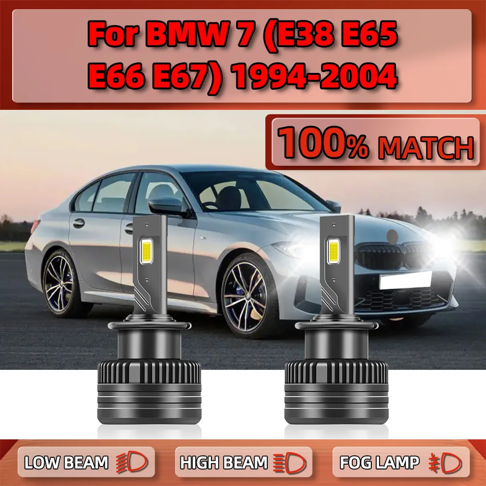 LED Headlight Bulbs Canbus No Error 25000LM HID Xenon Lamps 12V 6000K For BMW 7 (E38 E65 E66 E67) 1994-2000 2001 2002 2003 2004