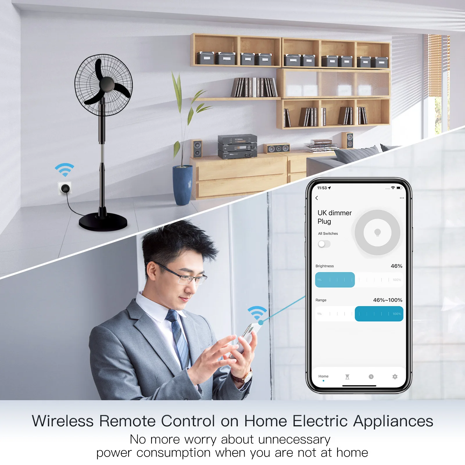 Imagem -04 - Tomada Dimmer Inteligente Tuya Wifi Tomada Elétrica ue Eua Reino Unido Interruptor Temporizador Controle de Voz Alexa Google Home Tomada sem Fio