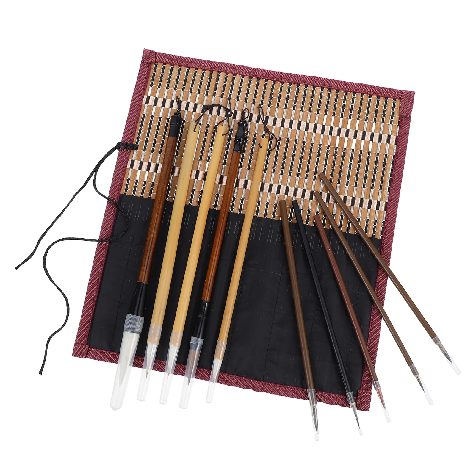

10Pcs Chinese Calligraphy Pens Bamboo Handle Sumi Ink Brushes Watercolor Paint Brushes Set for Traditional Art Creation