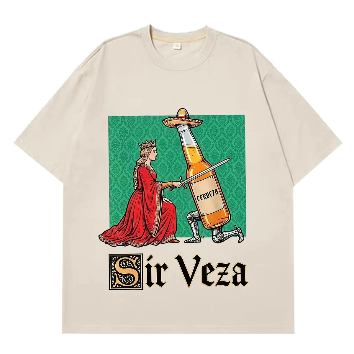 Sir Veza Funny Medieval Knight Beer Meme T Shirt Men Women Fashion T-Shirt Summer Loose Casual Cotton Hip-hop Tshirts Streetwear
