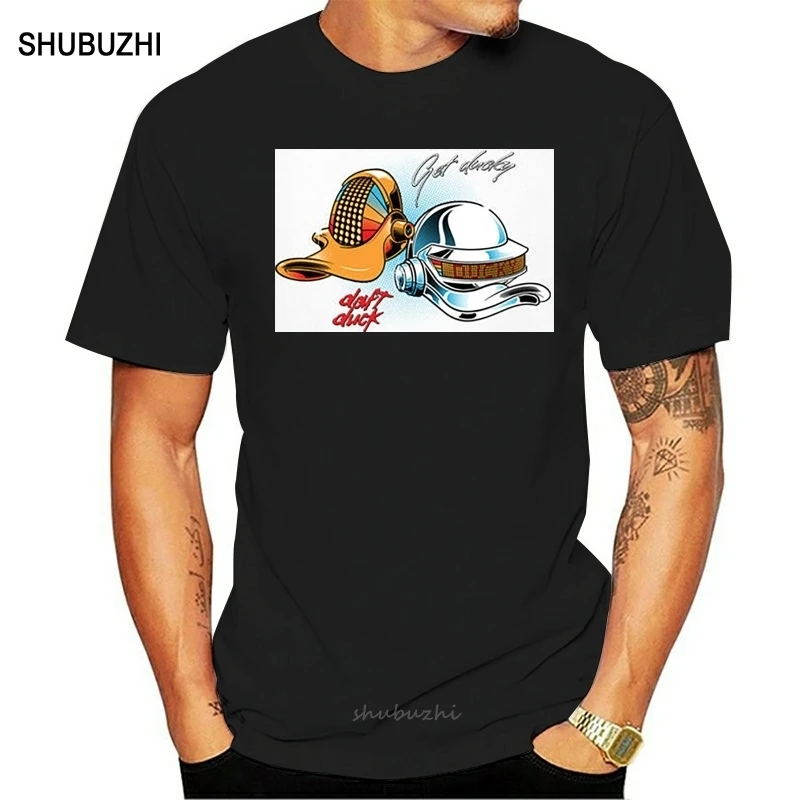 Get Ducky Daft Punk Daffy Duck Cartoon Inspired Mens T-Shirt Top men cotton tshirt summer brand teeshirt euro size