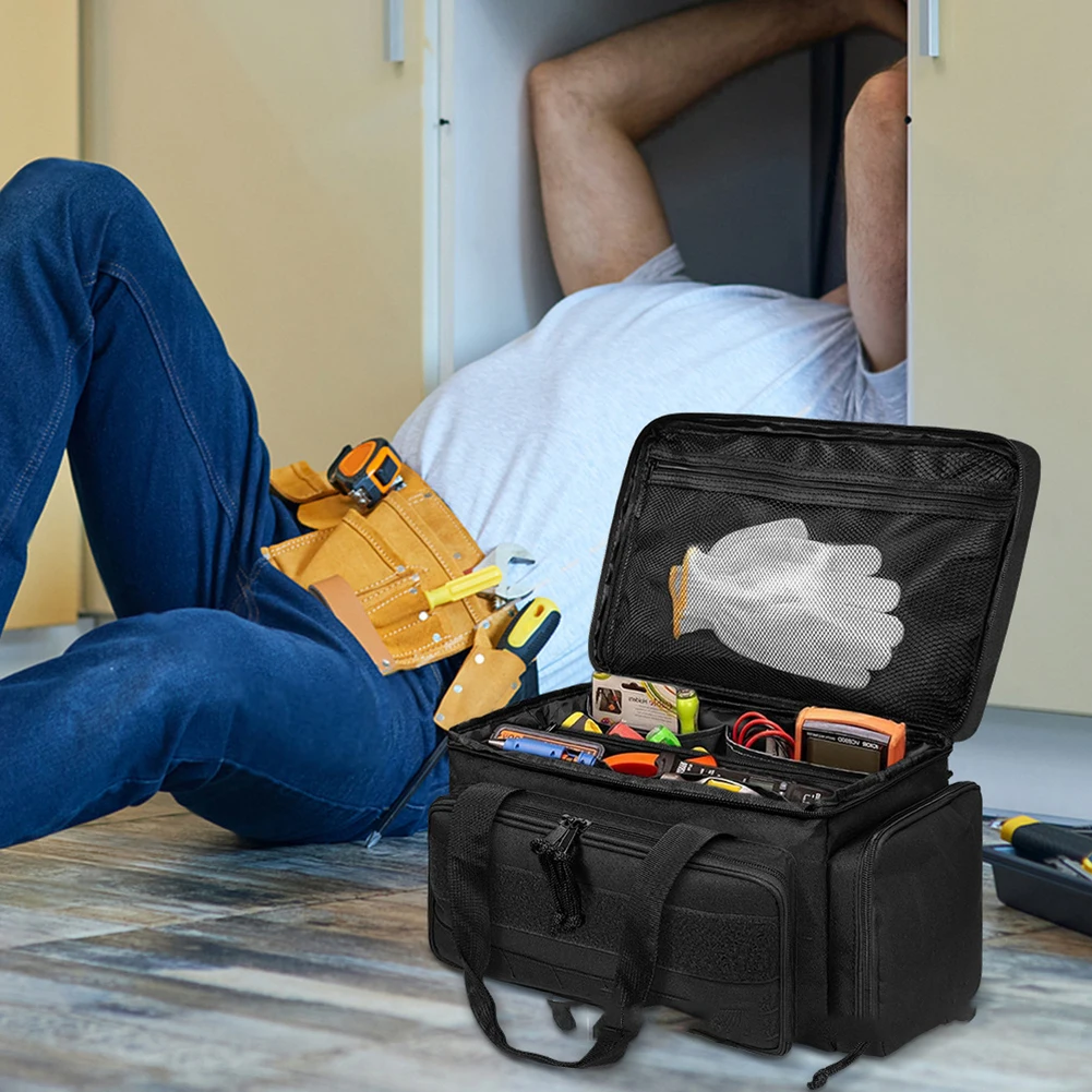 

Multifunctional Tool Bag 14 Inch with Padded Base and Non Slip Material Great for Electricians and Handyman Use