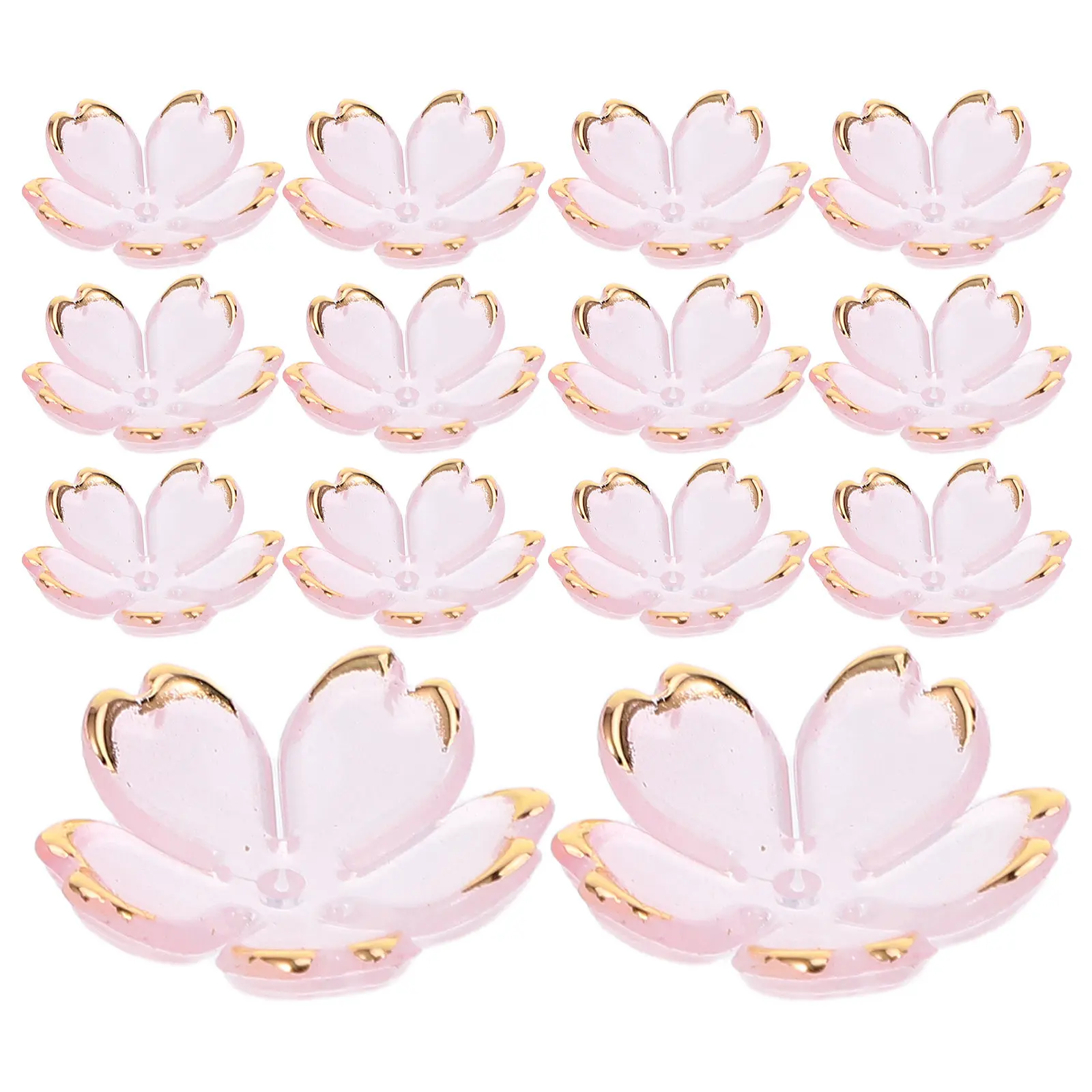 

100Pcs Acrylic Cherry Blossom Beads Floral Jewelry Findings Gradient Colors DIY Necklace Bracelet Craft Making