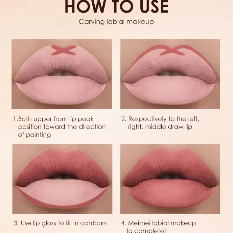 JUJU DREAM ชุดดินสอเขียนขอบปากและลิปสติกเนื้อแมท 6 สี - กันน้ำ ติดทนนาน ไม่เลอะง่าย ใช้งานง่าย ดินสอเขียนขอบปาก 2-in-1