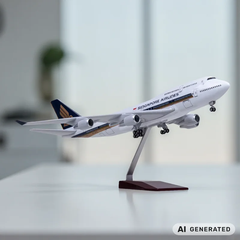47cm Singapore Airways B747 Plastic Model Airplanes Diecast 1:150 Scale Plane With Landing Gear For Souvenir Hobby Display Gifts