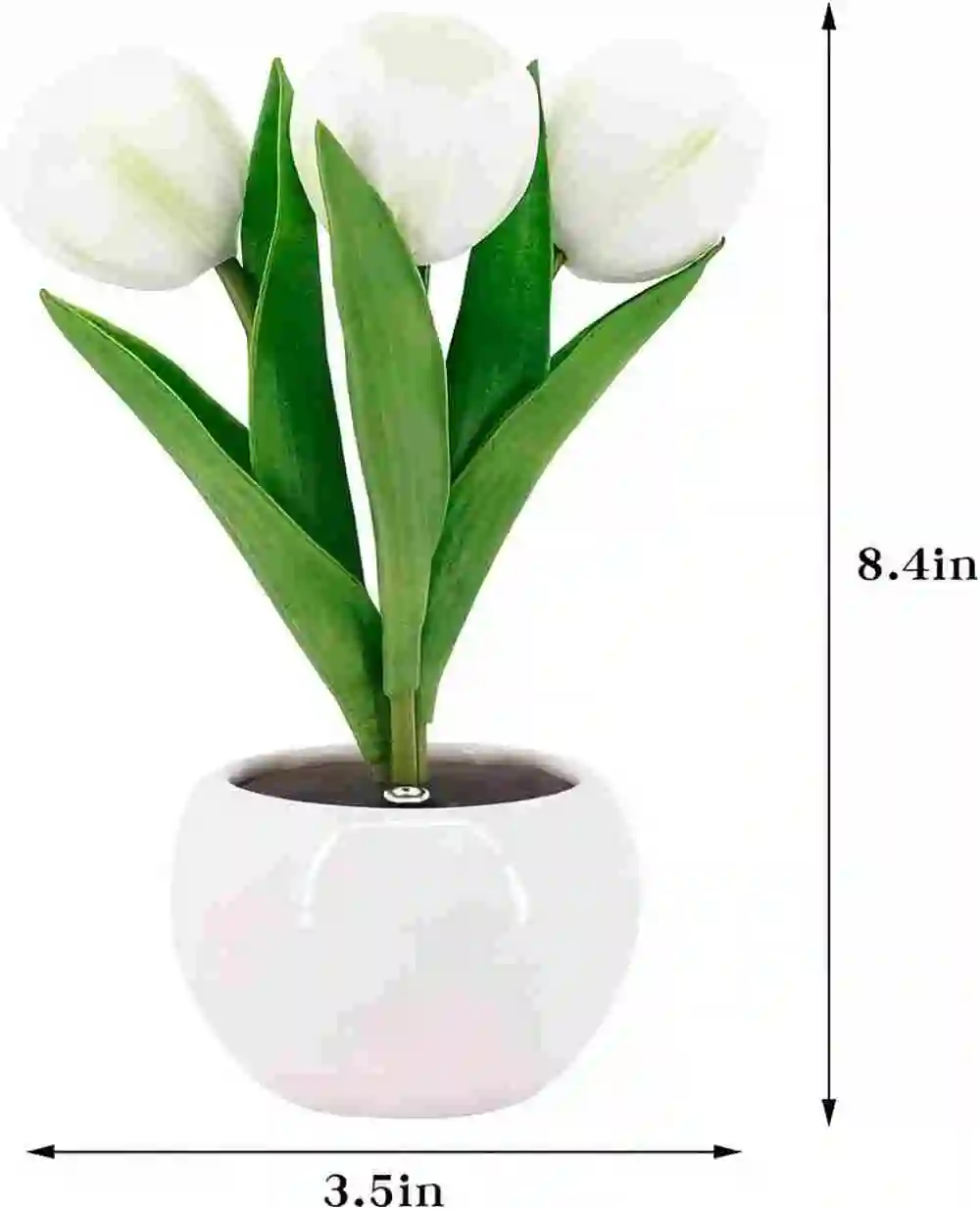USB-Powered Tulip Night Light, Artificial Tulip LED Table Lamp with Ceramic Pot, Decorative Floral Table Lamp for the Bedroom, Perfect as a Gift