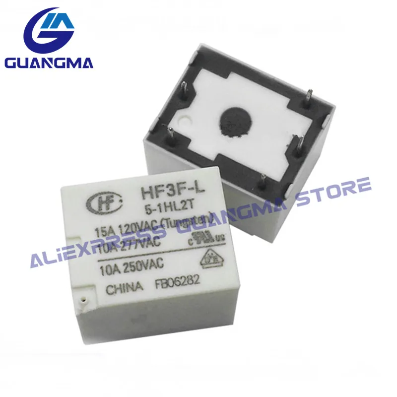 Imagem -04 - Relé Hf3f-l 51hl1t Hf3f-l 12-1hl1t Hf3f-l 24-1hl1t 4pin 5pin 10a 277vac Hf3f-l-12-1hl2t Dc5v 12v 24v 100 Original Novo 20 Pcs