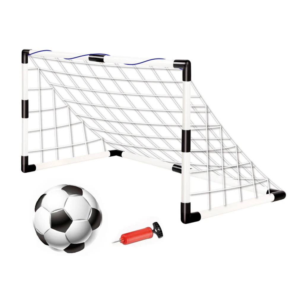 Folding Soccer Goal with Pump & Ball Football Goal Sports Toy Weather Resistant Foldable Football Goal Post for Kids Children