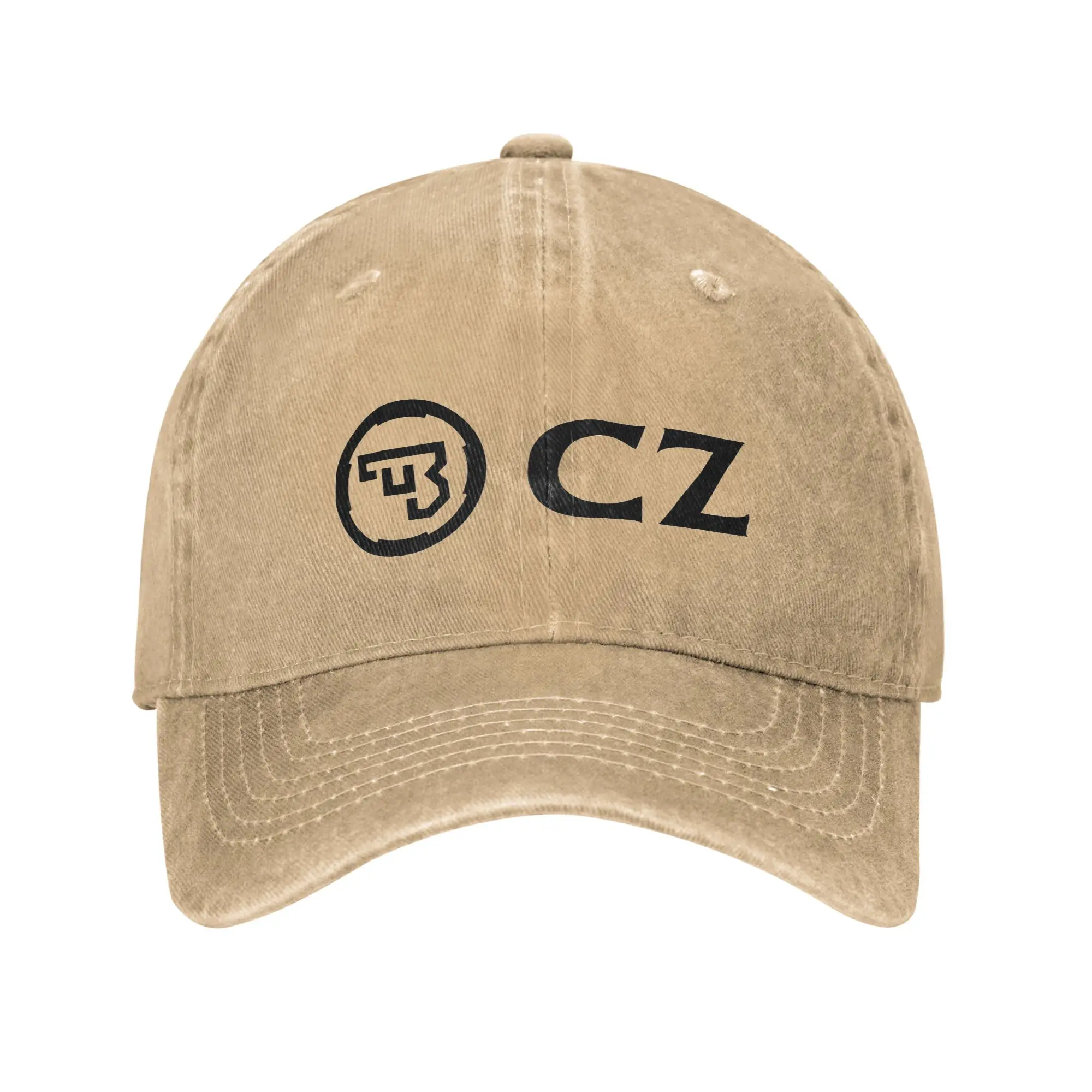 White CZ Guns Logo Washed Denim Cap Casual Baseball Caps Adjustable Hat Summer Unisex Baseball Hats