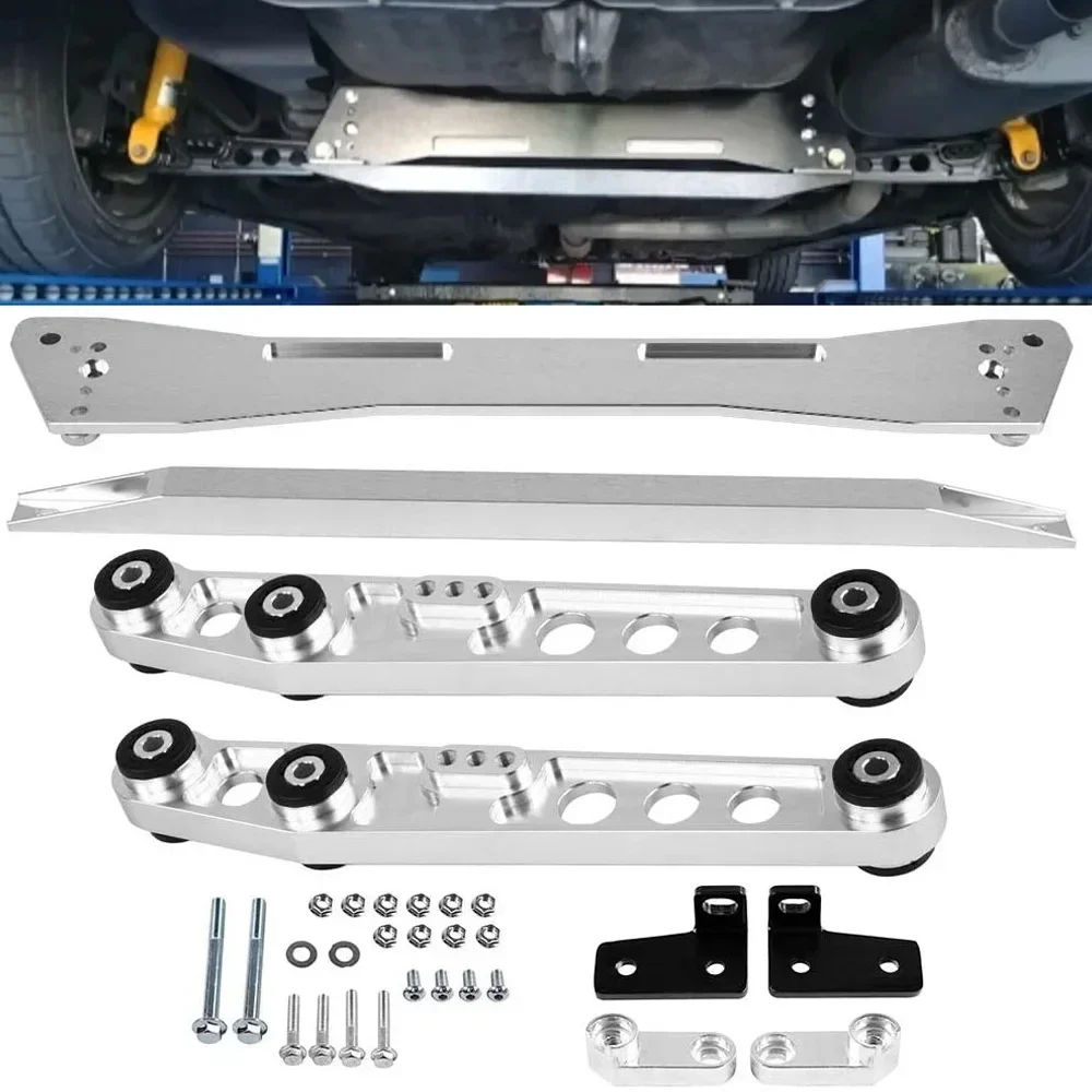 For Honda Civic CX DX EX 1992-1995 Aluminum LCA Lower Control Arms Rear Lower Tie Bar Rear Subframe Brace Racing Suspension Kit