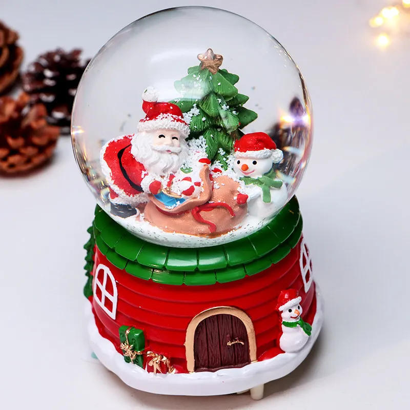 Creative Christmas Tree Atmosphere Decoration Ornament Crystal Ball Music Box Exquisite Christmas