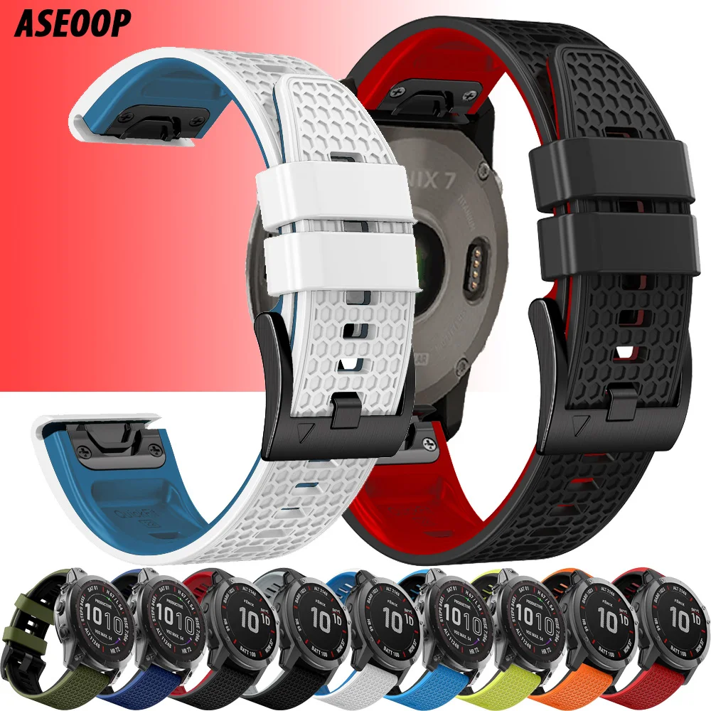

Ремешок для часов Fenix7 8 5 6 для Garmin Fenix 8 47 мм 51 мм 7X 6X 5X/Epix Pro/Enduro 3HR 2 QuickFit 22 мм 26 мм, силиконовый ремешок-браслет