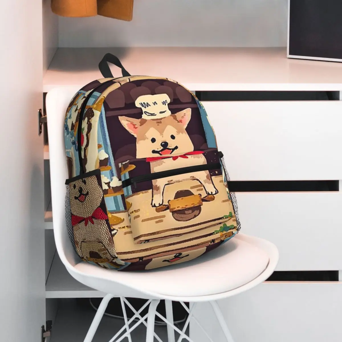 

Yuri's Bakery Shiba Inu Dog Backpack Student BookBag Children School Bag Laptop Shoulder Bags for Men Women