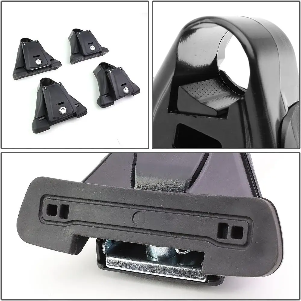 Adjustable Bolt-on Cargo Rack Bars with Mounting Brackets and Lock Keys Compatible with 2005-2017 Ford Mustang, Black Powdercoat