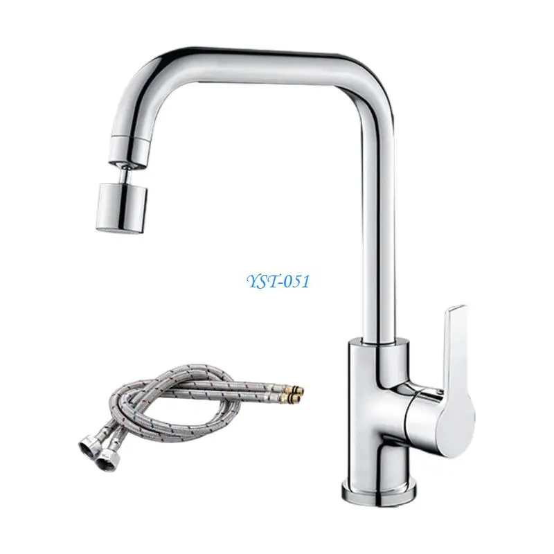 

E15A цинковый сплав, вращающийся на 360° кухонный смеситель, смеситель для горячей и холодной воды, смеситель для раковины с для