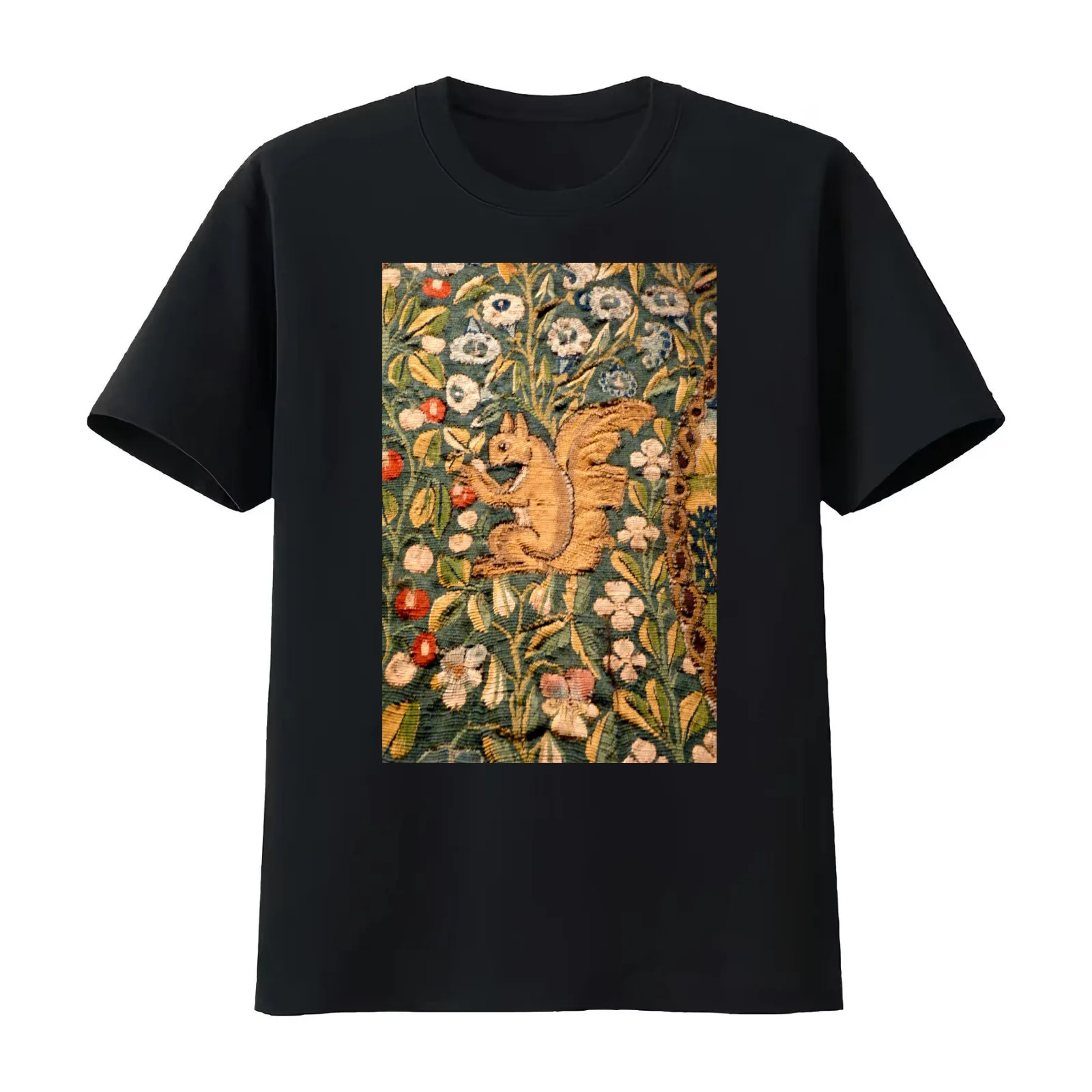 Tudor English Tapestry T-Shirt Summer Casual Cotton Tee Oversized Streetwear Tops Vintage Graphic Print Unisex Men Women