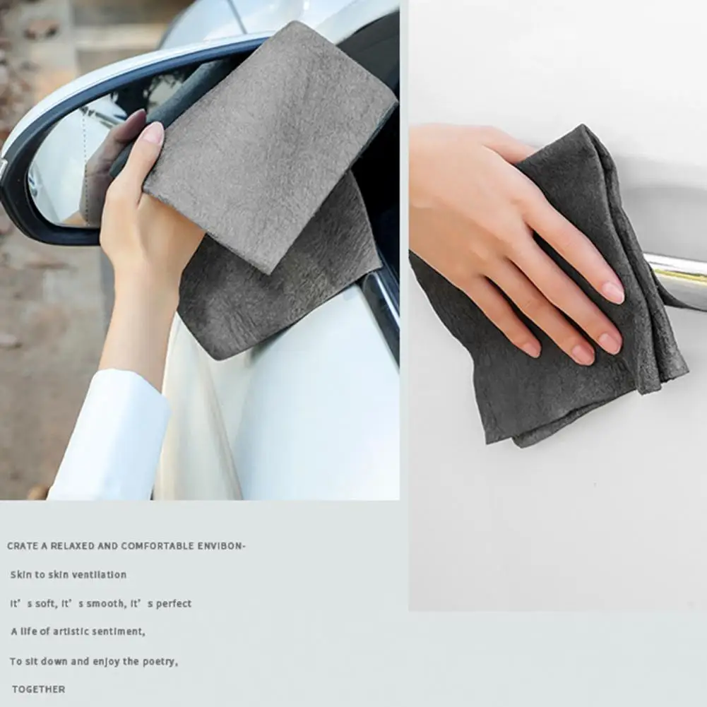 No Trace Double Side Absorb Water Magic Traceless Cleaning Cloth Kitchen Cleaning Tool Mirror Cleaning Rag Daily Use