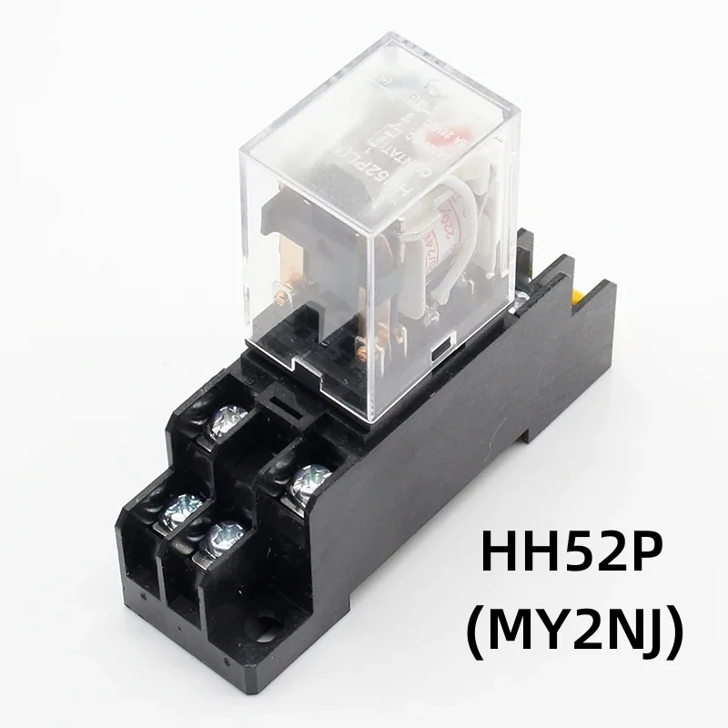 1pcs HH52P MY2NJ relay 220V AC coil high quality general purpose DPDT General Purpose micro relay with socket base holder