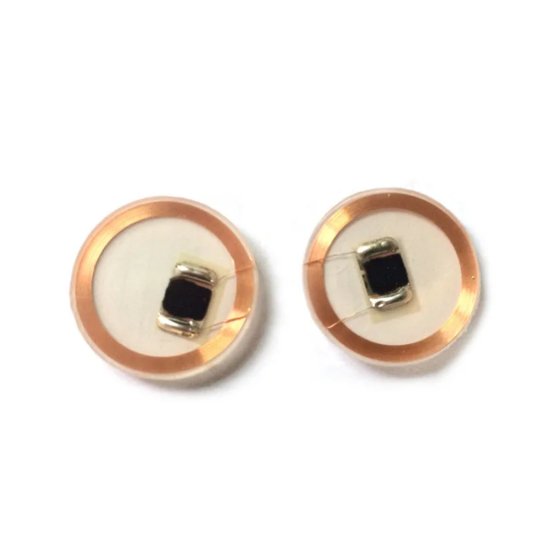 Tag IC trasparenti RFID da 100 pezzi Chip 13,56 M + bobina Scheda moneta rotonda DIM 25 mm