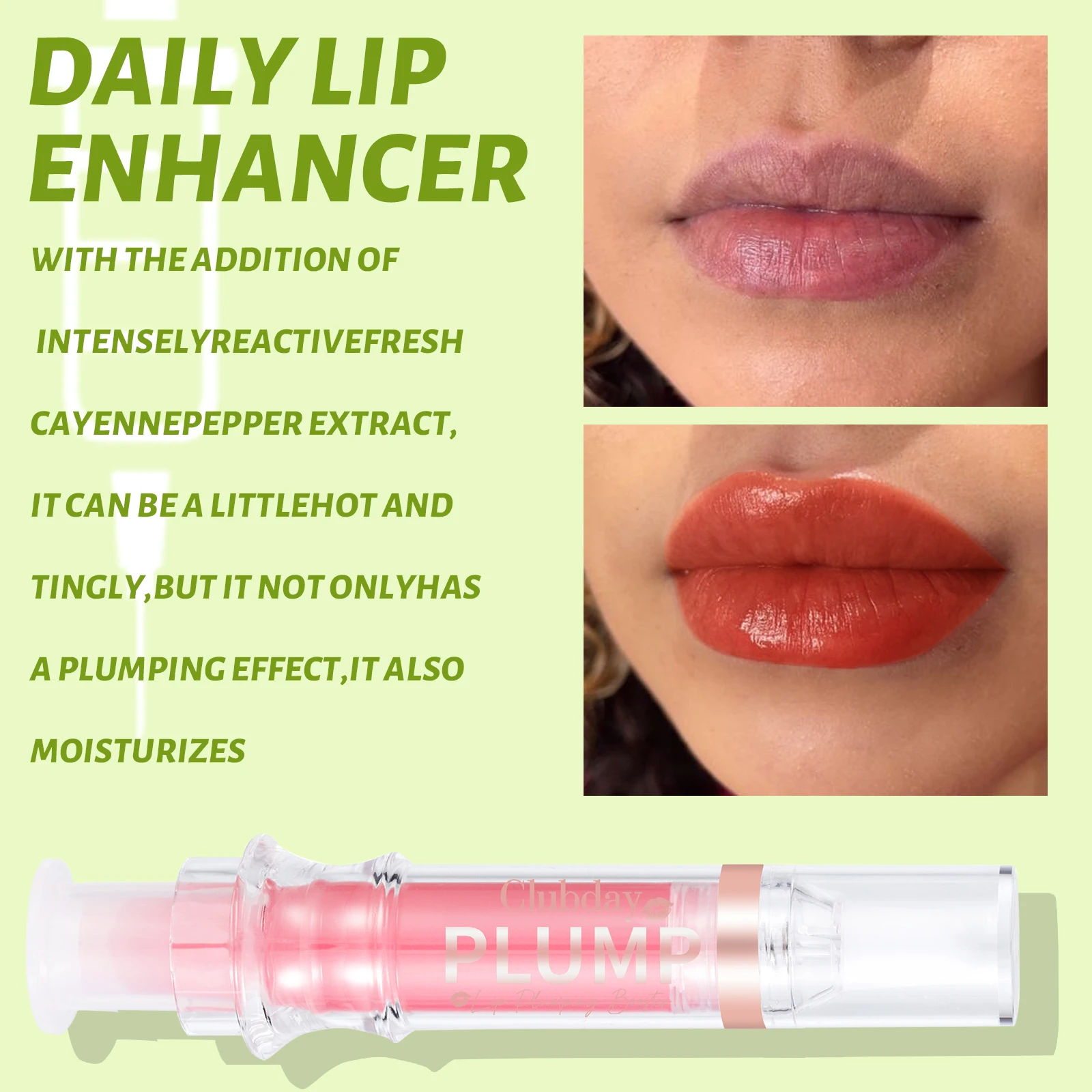 Clubday New Makeup Women's Cosmetics Moisturizing and Moisturizing Mirror Lip Oil Enriching Lip Glaze Daily Portable