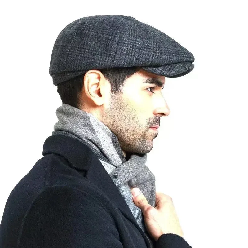 64cm Big Head Oversize Plus Size Men Classic Herringbone Newsboy Gatsby Hat Tweed Vintage Flat Ivy Cabbie Cap Gifts Sombreros