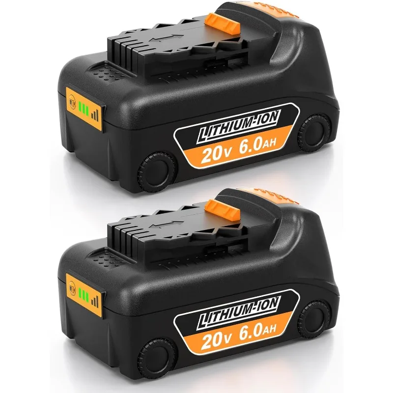 

2Pack Replacement for Dewalt Battery 20V 6000mAh Battery,Compatible with 20V Battery DCB200 DCB204 DCB206 DCD/DCF/DCG/DCS Series