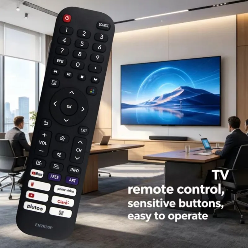 DT98 EN2K30P Replacement Remote Control for Hisense TV - Infrared ABS Black Durable Easy Install