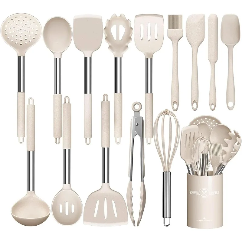 

Stainless Steel Kitchen Cooking Utensil Set Umite Chef 15 pcs Utensils-Nonstick Cookware Set Spatula -Kitchen Gadgets Tools Gift